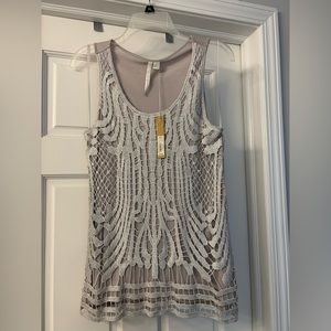NWT Lauren Conrad Shimmery tank Size M